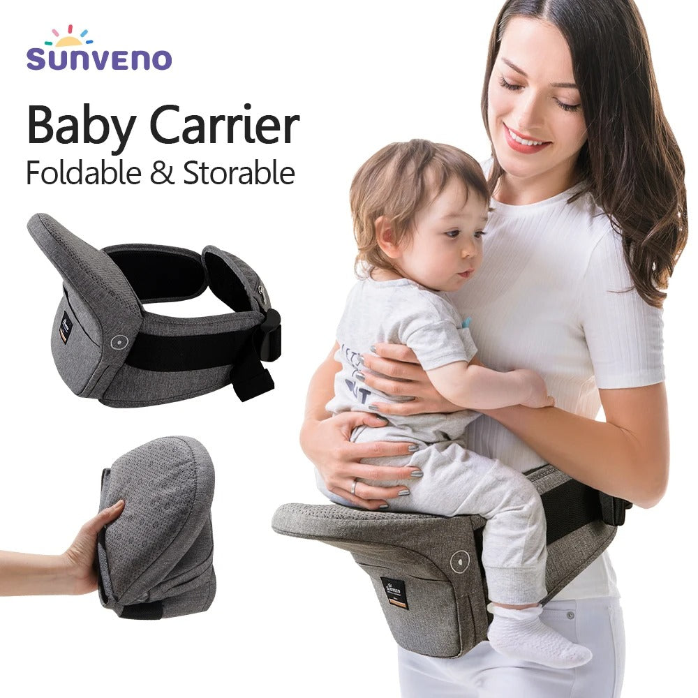 Sunveno Foldable Baby Carrier – Ergonomic Hipseat with Adjustable Waistband