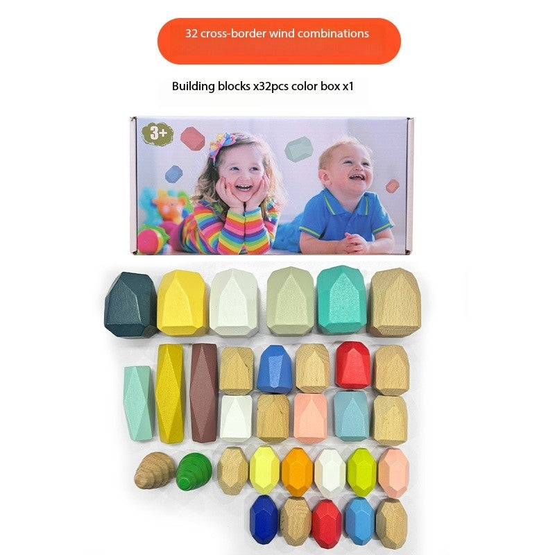 Montessori Stacking Stone Blocks – Colorful Balancing Puzzle Toy for Kids