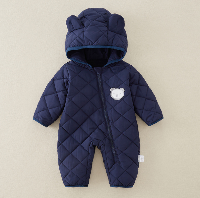 Thick Cotton Baby Jumpsuit for Autumn & Winter – Warm Outdoor Romper for Newborns