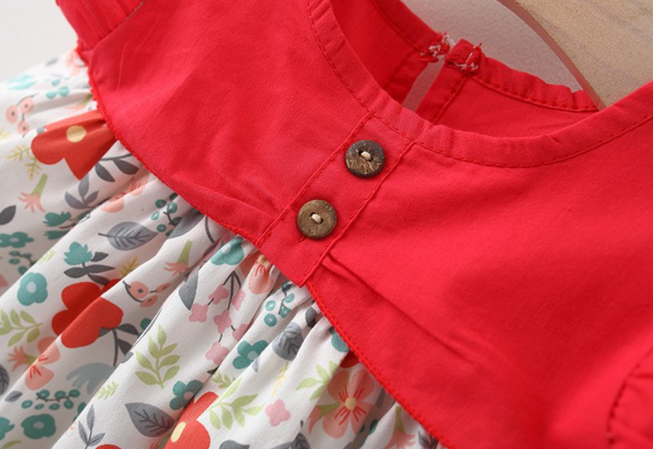 Summer Baby Girl Splice Dress – Lightweight Cotton Blend Dress for Toddlers