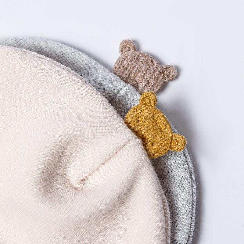 Double-Layer Cotton Baby Hat – Bear Style