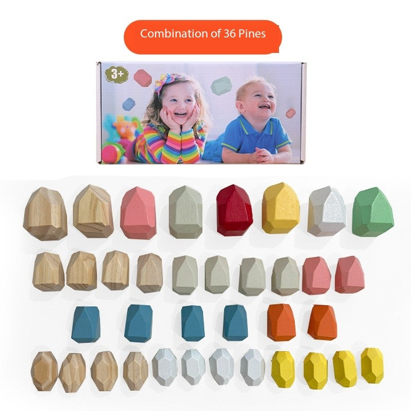 Montessori Stacking Stone Blocks – Colorful Balancing Puzzle Toy for Kids