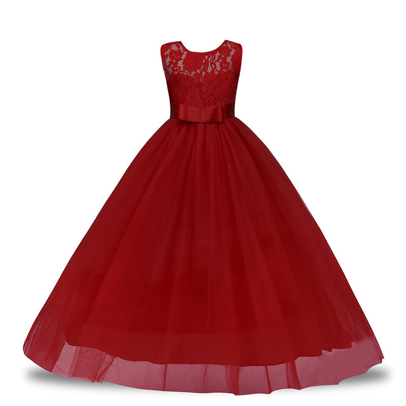 Elegant Girls’ Lace Wedding Dress – Formal Pettiskirt Gown for Special Occasions