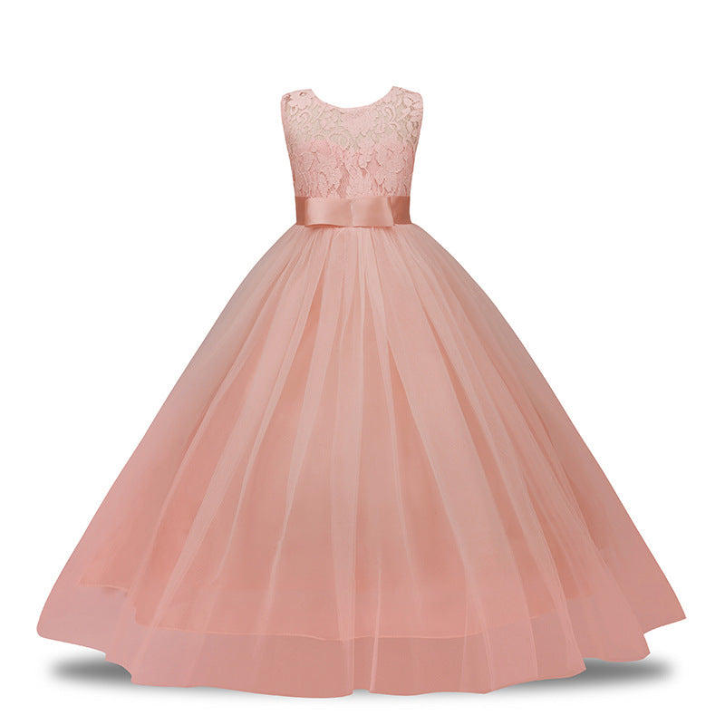 Elegant Girls’ Lace Wedding Dress – Formal Pettiskirt Gown for Special Occasions