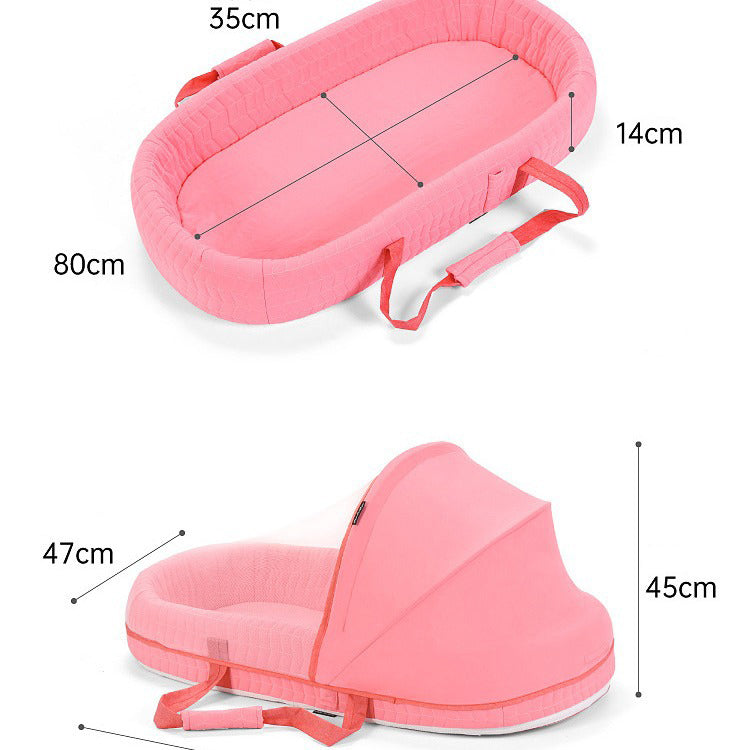 Portable Foldable Baby Crib with Mosquito Net – Multifunctional Bed-in-Bed for Newborns