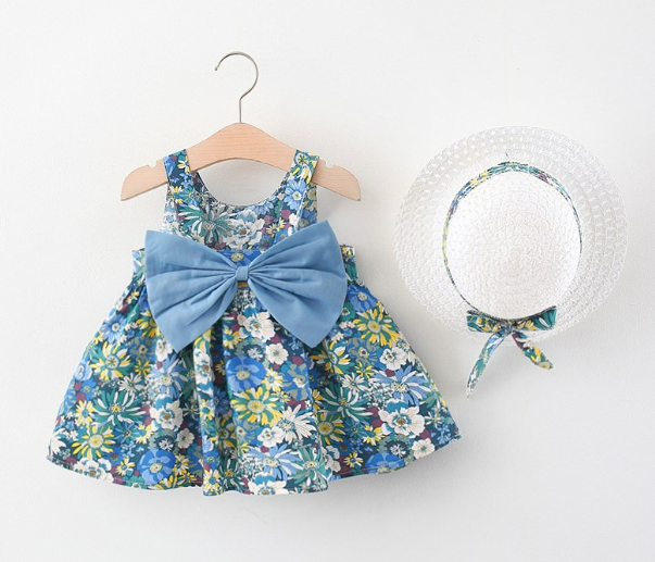 Children’s Bow Princess Dress – Countryside Style Party Dress for Girls