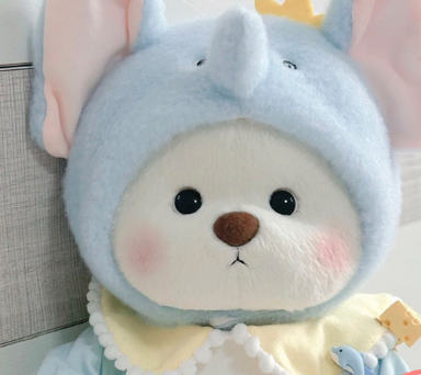 Handmade Jointed Bear Plush Doll – 30cm Soft Toy with Baby Clothes (Medium Size)