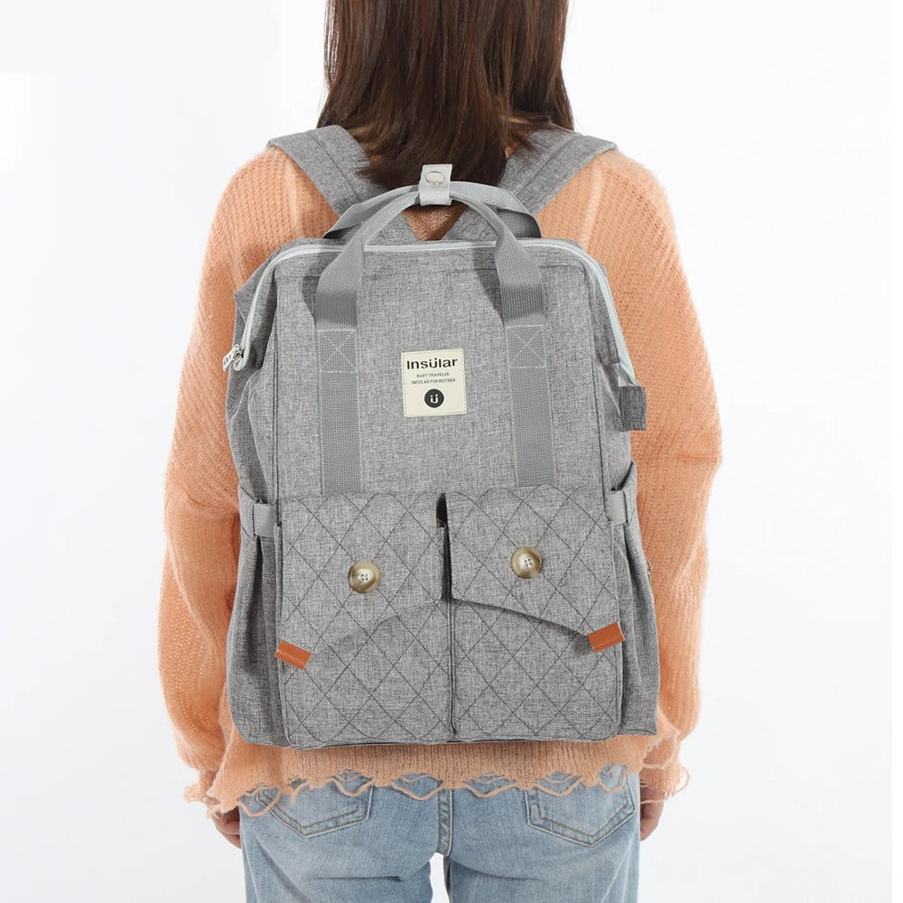 Fashion Diaper Backpack – Maternity Travel Bag with Stroller Straps & Changing Pad