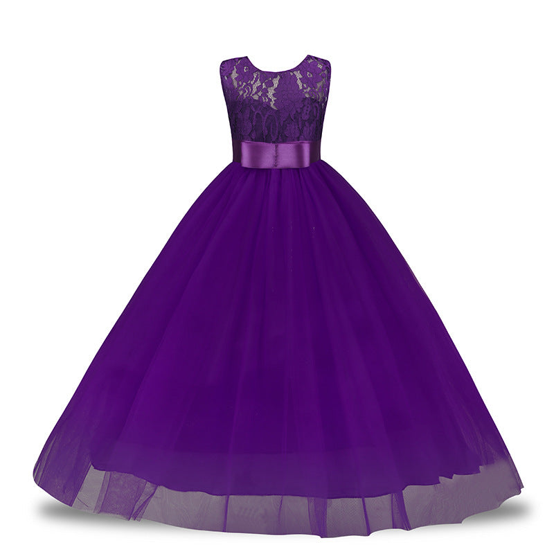 Elegant Girls’ Lace Wedding Dress – Formal Pettiskirt Gown for Special Occasions