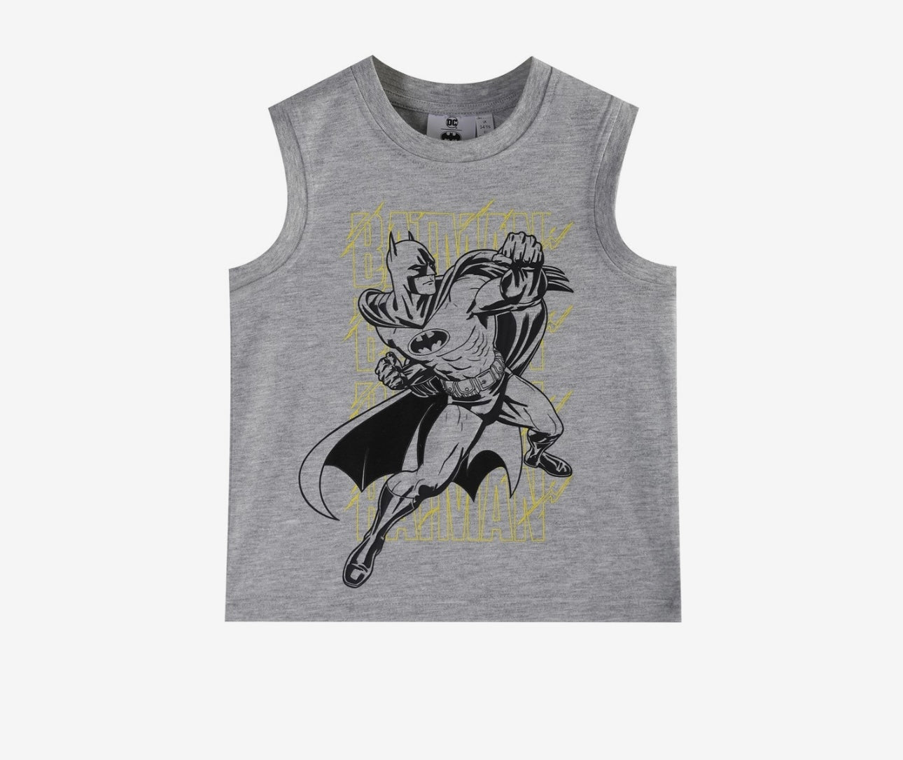 Batman Boys’ Sleeveless Summer Set – Grey & Black
