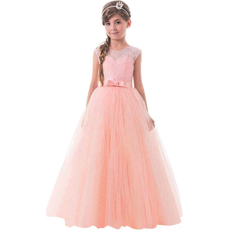 Elegant Girls’ Lace Wedding Dress – Formal Pettiskirt Gown for Special Occasions