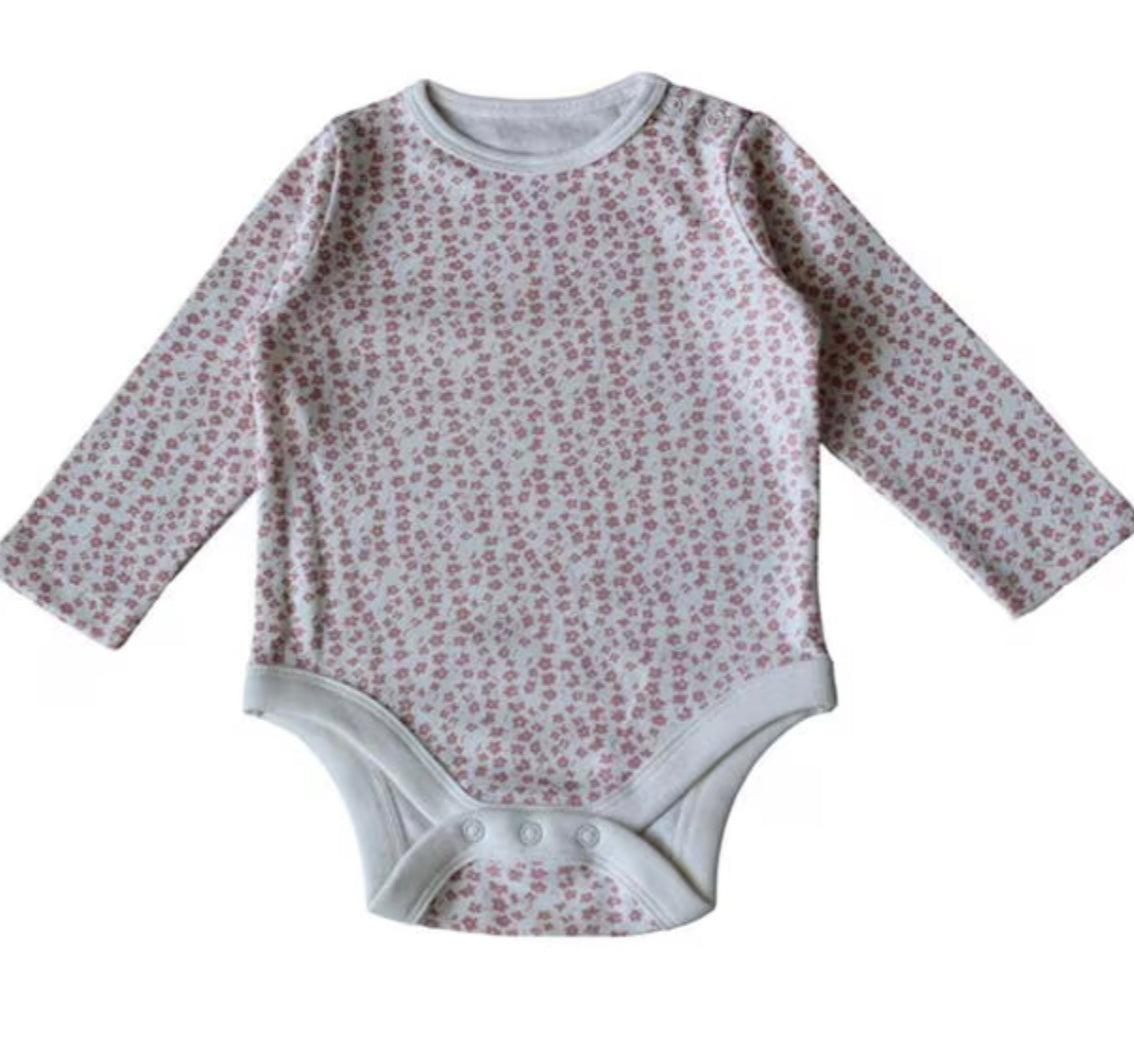 3-Piece Baby Girl Set – Floral Hoodie, Joggers & Bodysuit (Pink)