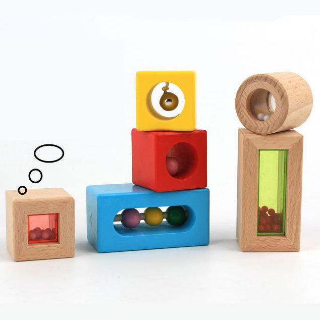 Wooden Sensory Stacking Blocks – Montessori Building Toy for Toddlers