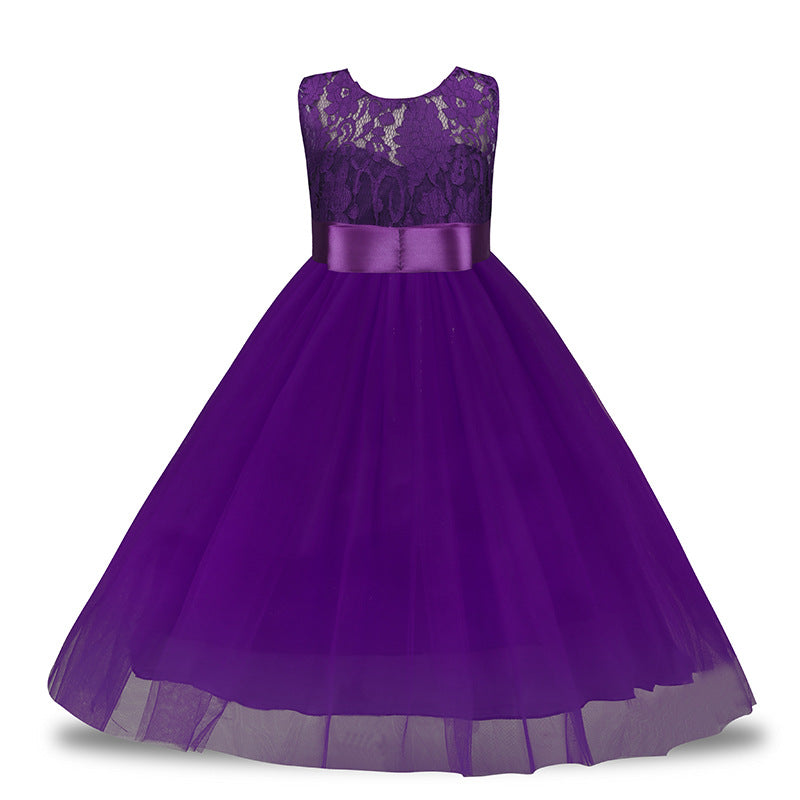 Elegant Girls’ Lace Wedding Dress – Formal Pettiskirt Gown for Special Occasions