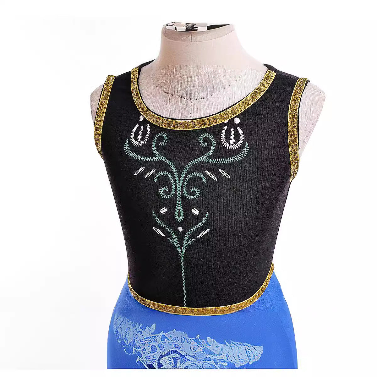 Princess-Inspired Anna Dress – Sleeveless Blue A-Line Fantasy Costume