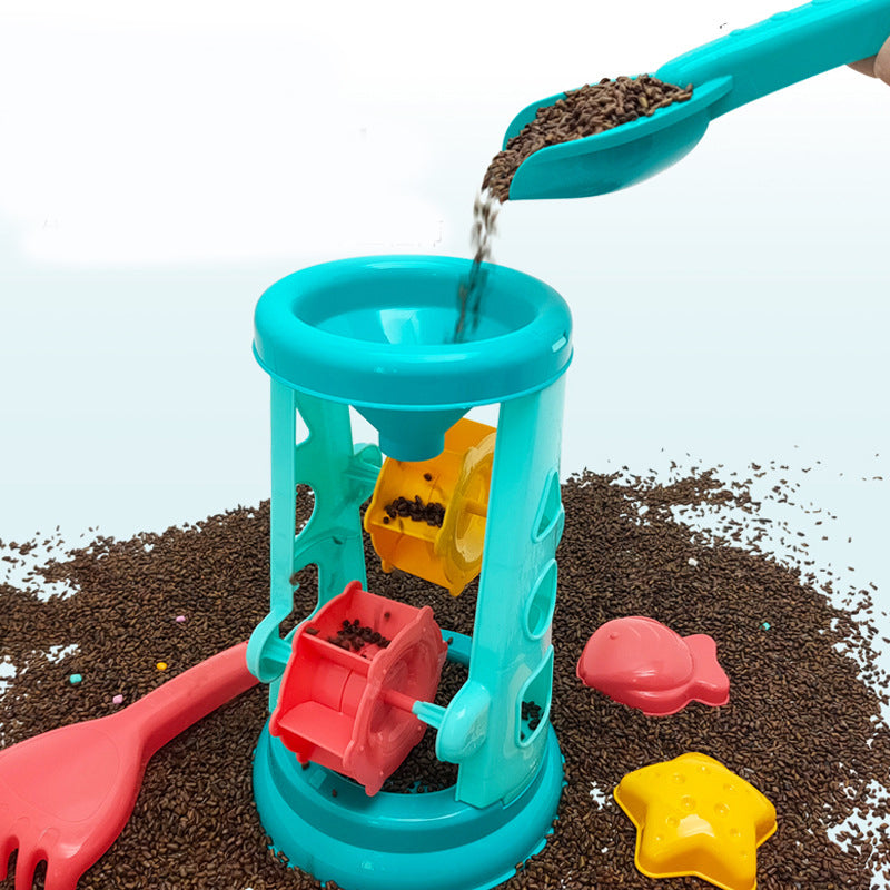 Children’s Beach Toy Set – Sand Bucket, Shovel & Water Play Cart (Outdoor Sand Tools)