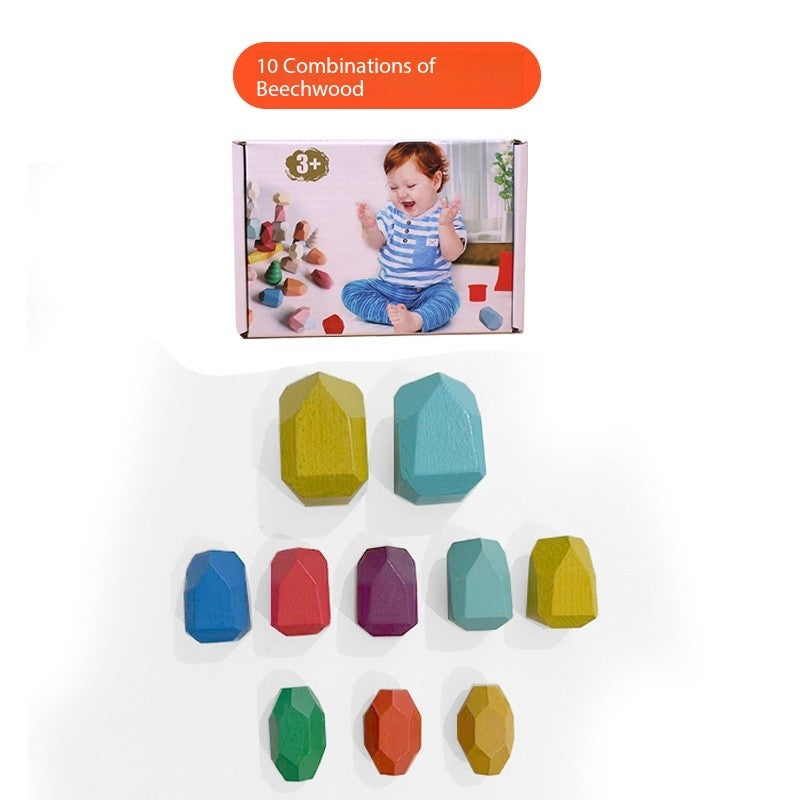 Montessori Stacking Stone Blocks – Colorful Balancing Puzzle Toy for Kids