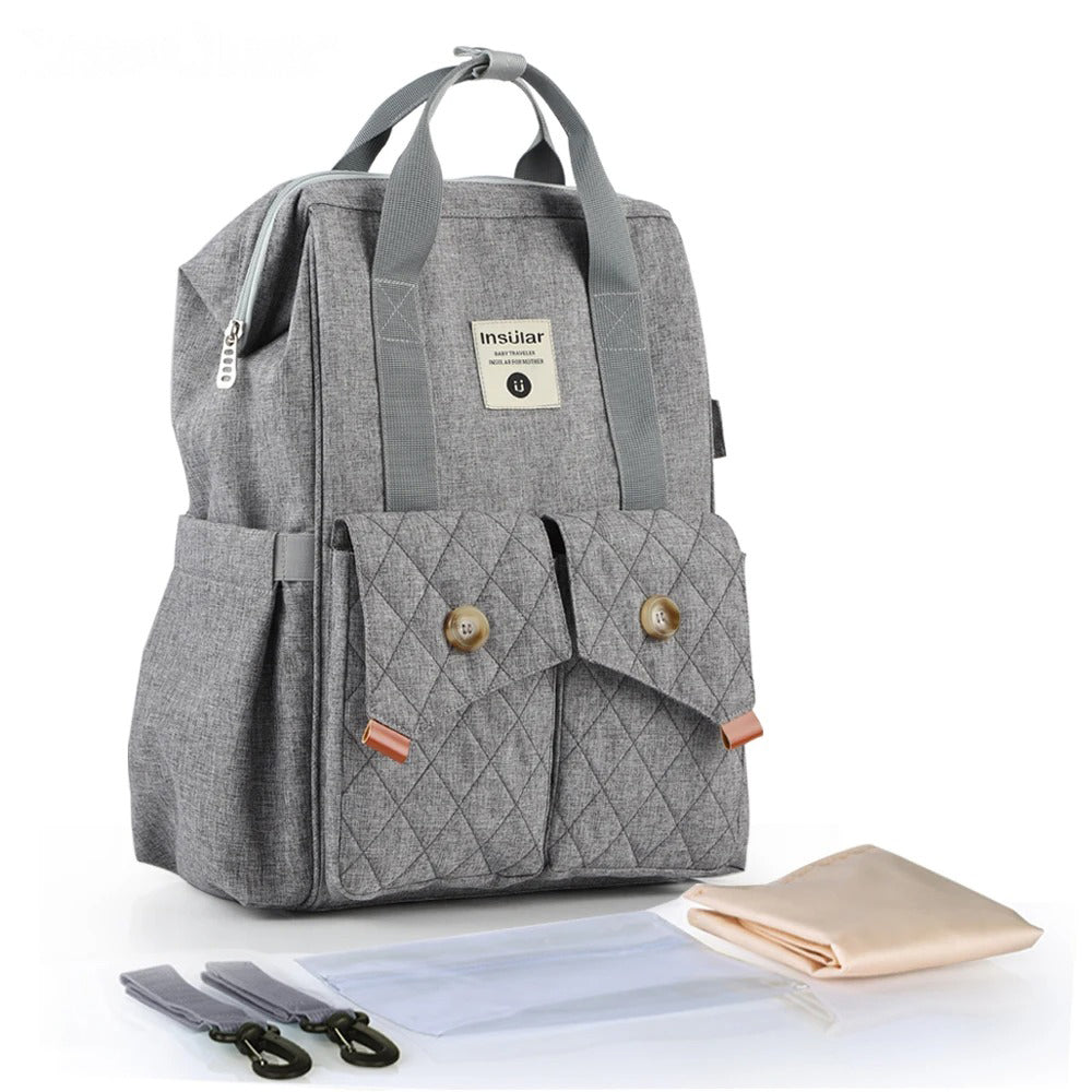 Fashion Diaper Backpack – Maternity Travel Bag with Stroller Straps & Changing Pad