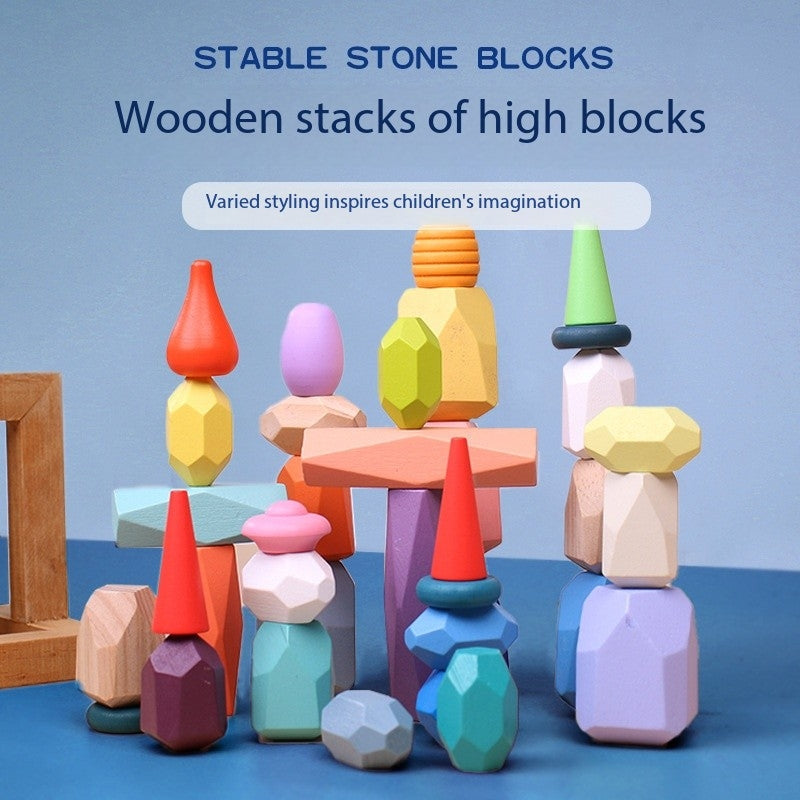 Montessori Stacking Stone Blocks – Colorful Balancing Puzzle Toy for Kids