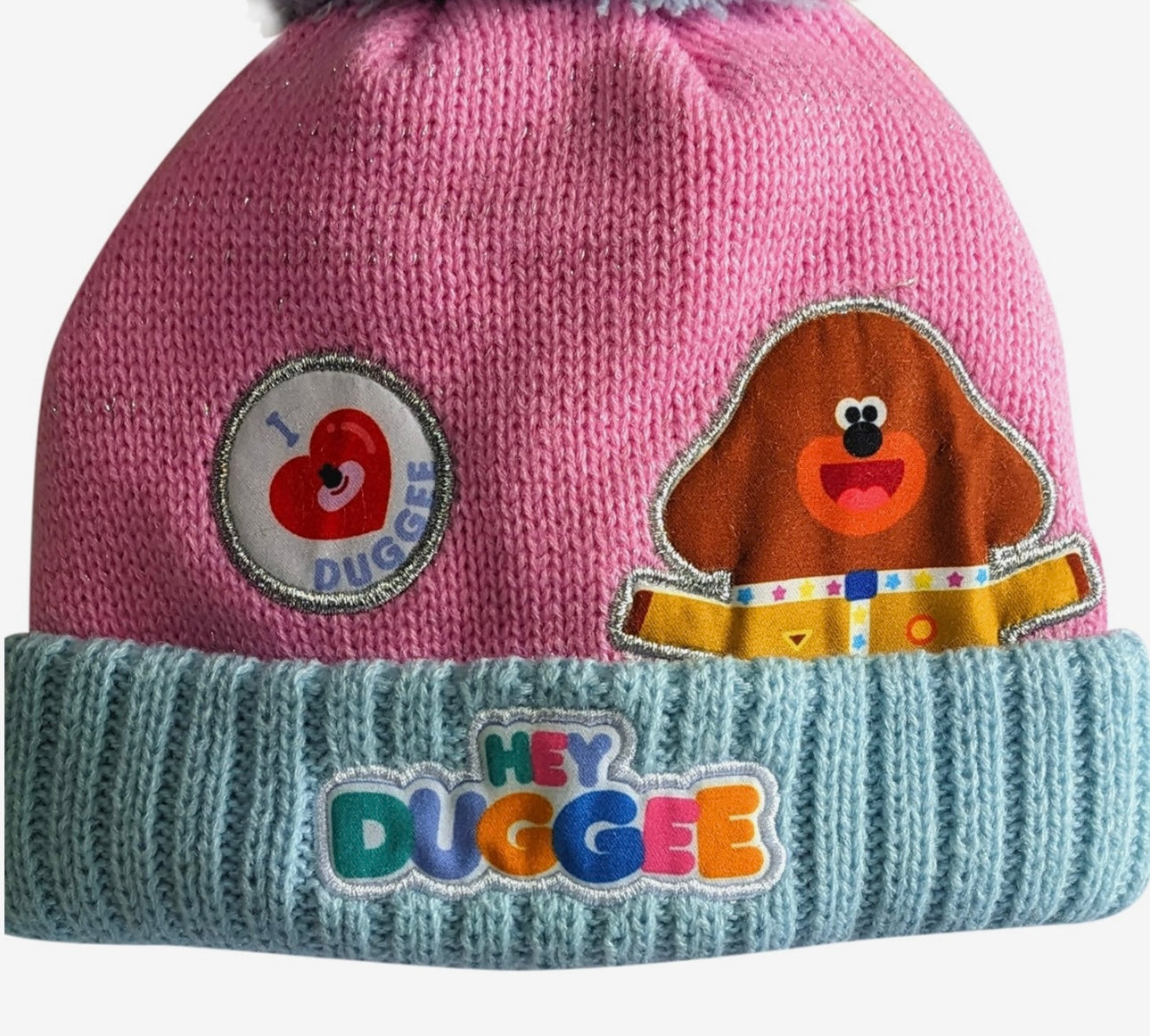 Pink & Blue Hey Duggee Hat and Mittens Set