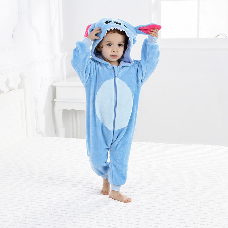 Flannel dinosaur baby onesie cross border baby animal costume