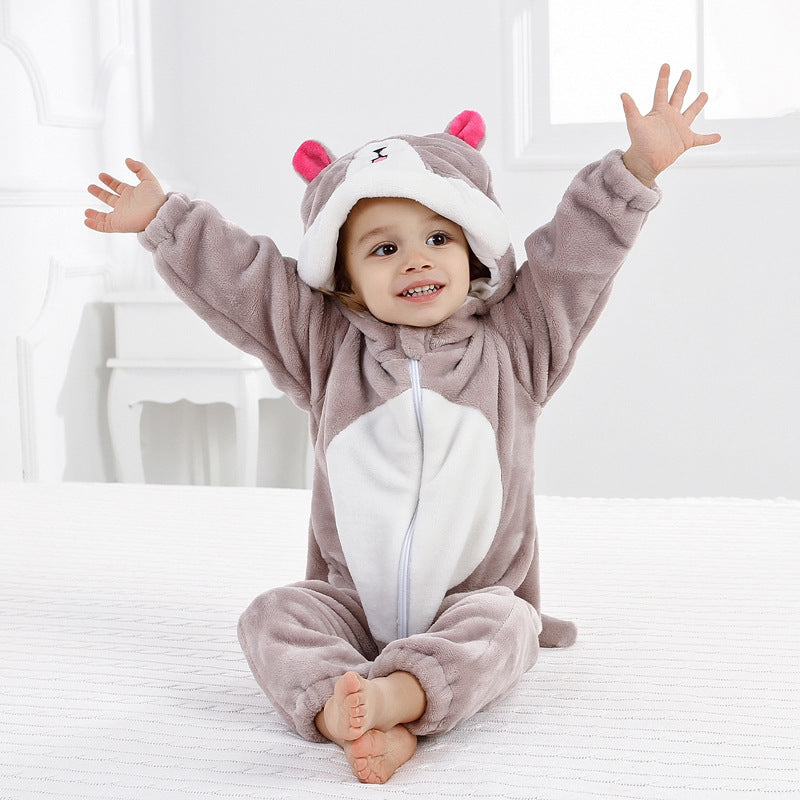 Flannel dinosaur baby onesie cross border baby animal costume