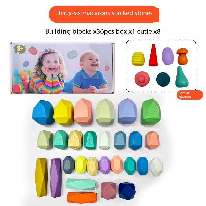 Montessori Stacking Stone Blocks – Colorful Balancing Puzzle Toy for Kids