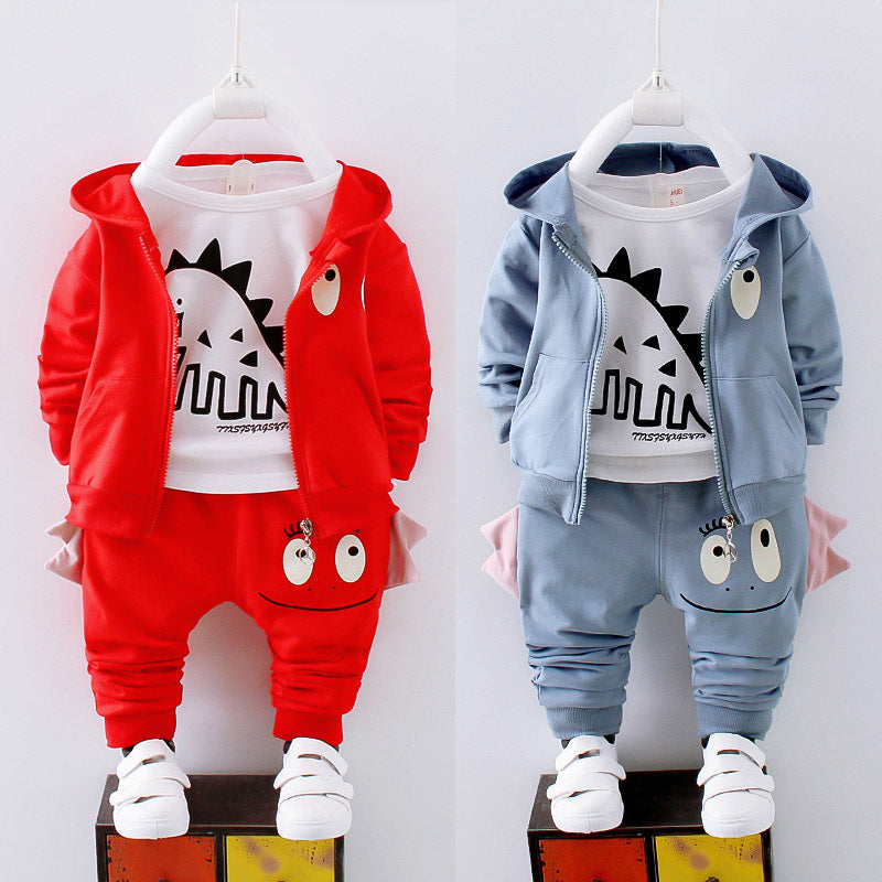Cotton Boys’ Outfit – Long Sleeve Set for Spring & Autumn