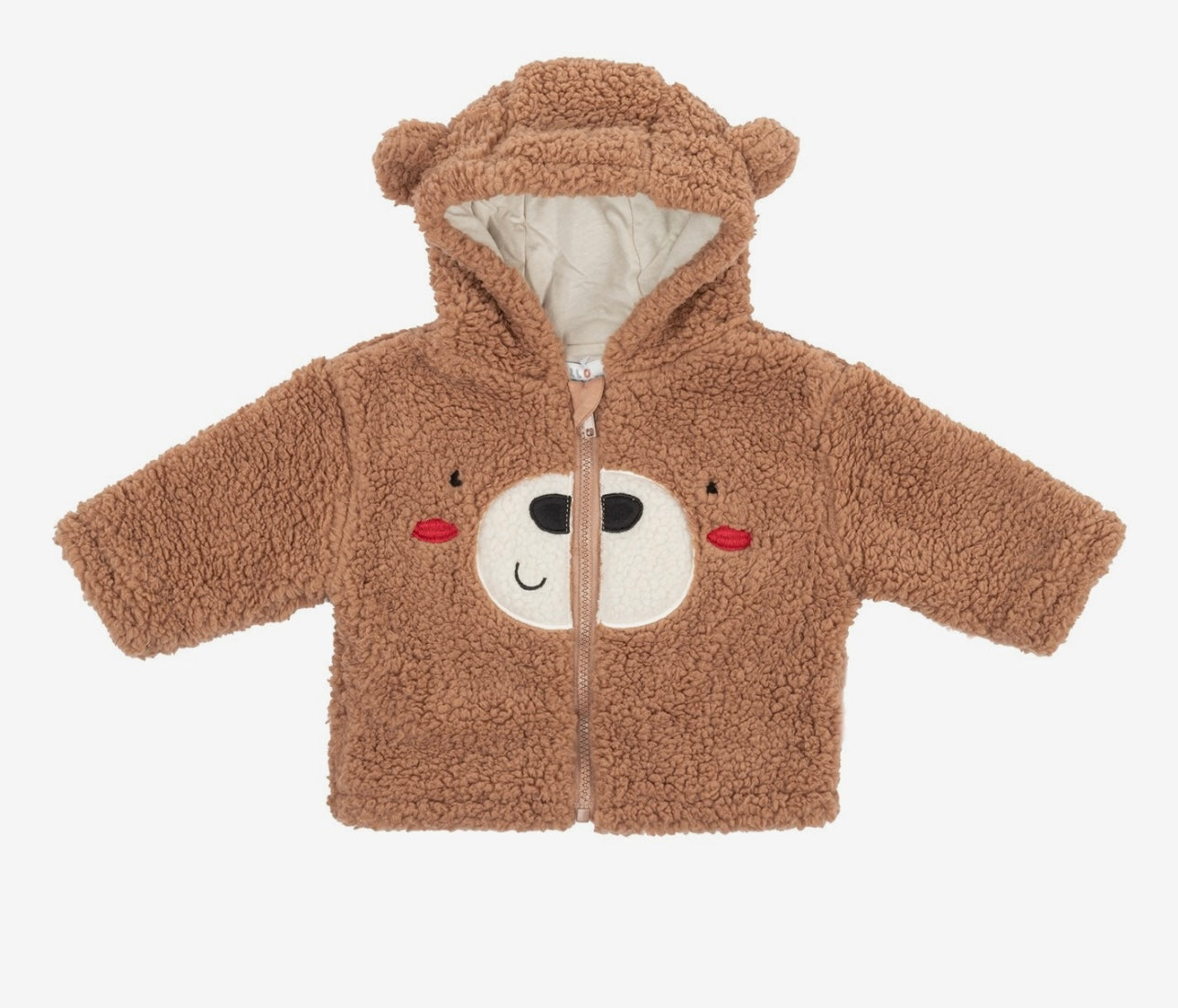 Teddy Face Fleece Jacket – Caramel Brown
