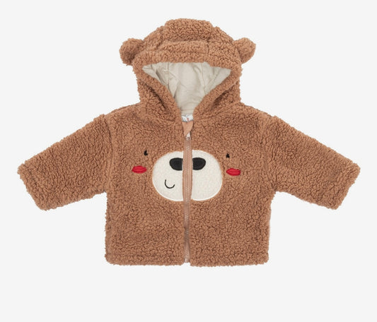 Teddy Face Fleece Jacket – Caramel Brown