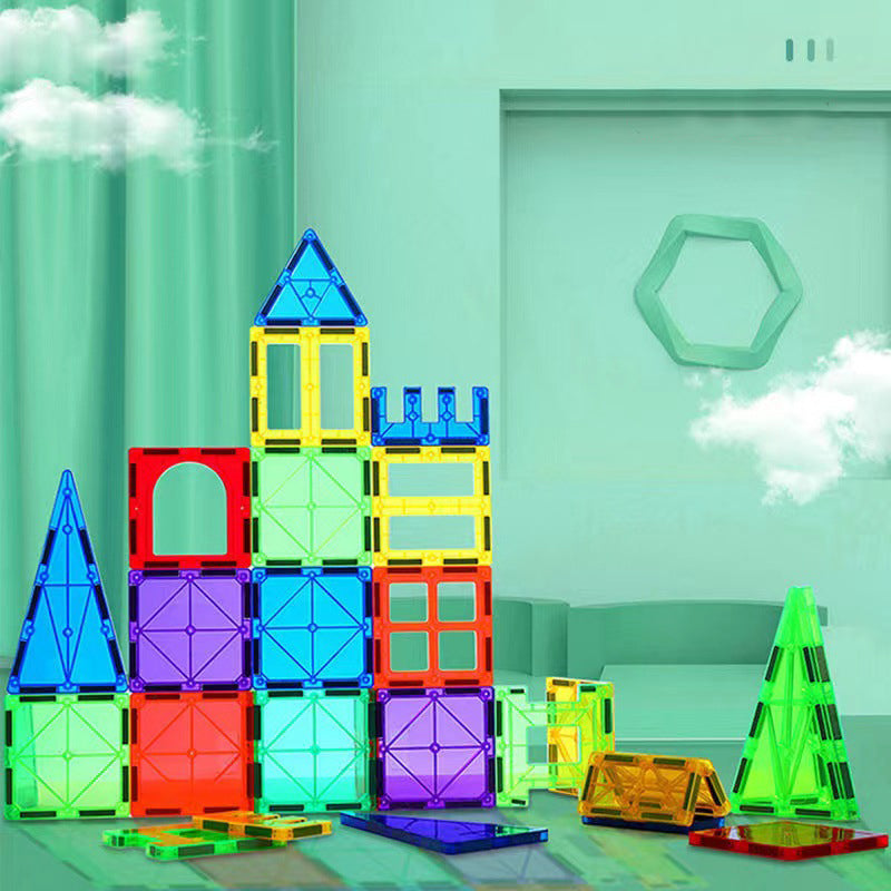 Kids Magnetic Building Tiles – 100/120 PCS Rainbow Set