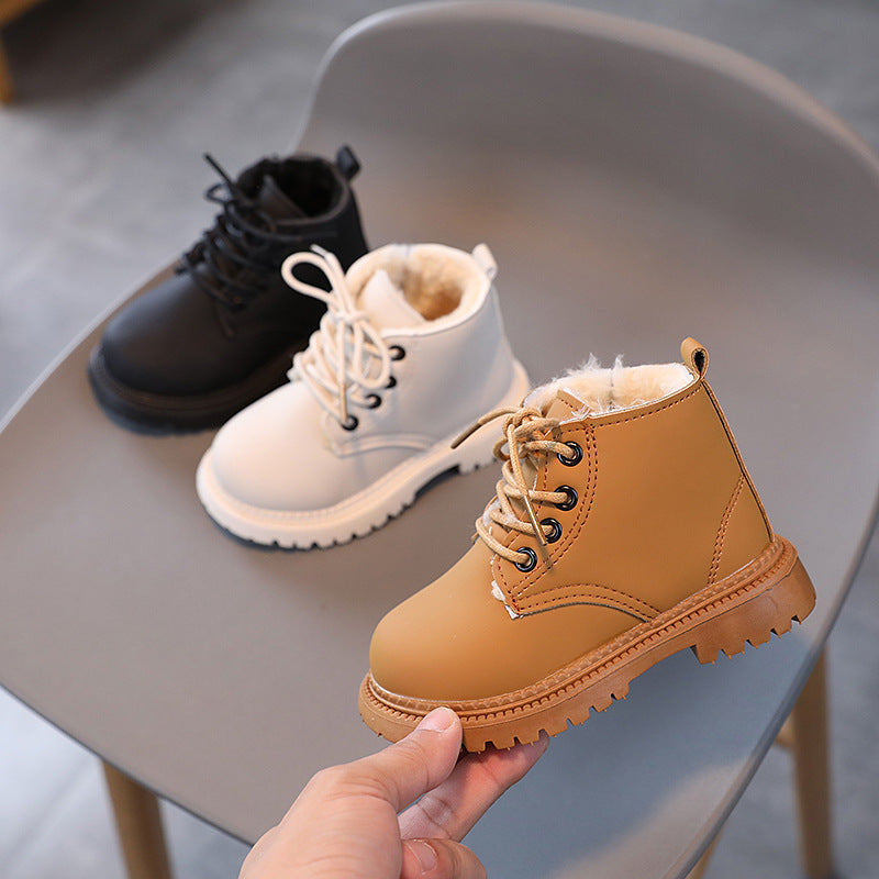 Big Cotton Boys’ Martin Boots – Side Zipper | Stylish Winter Ankle Boots