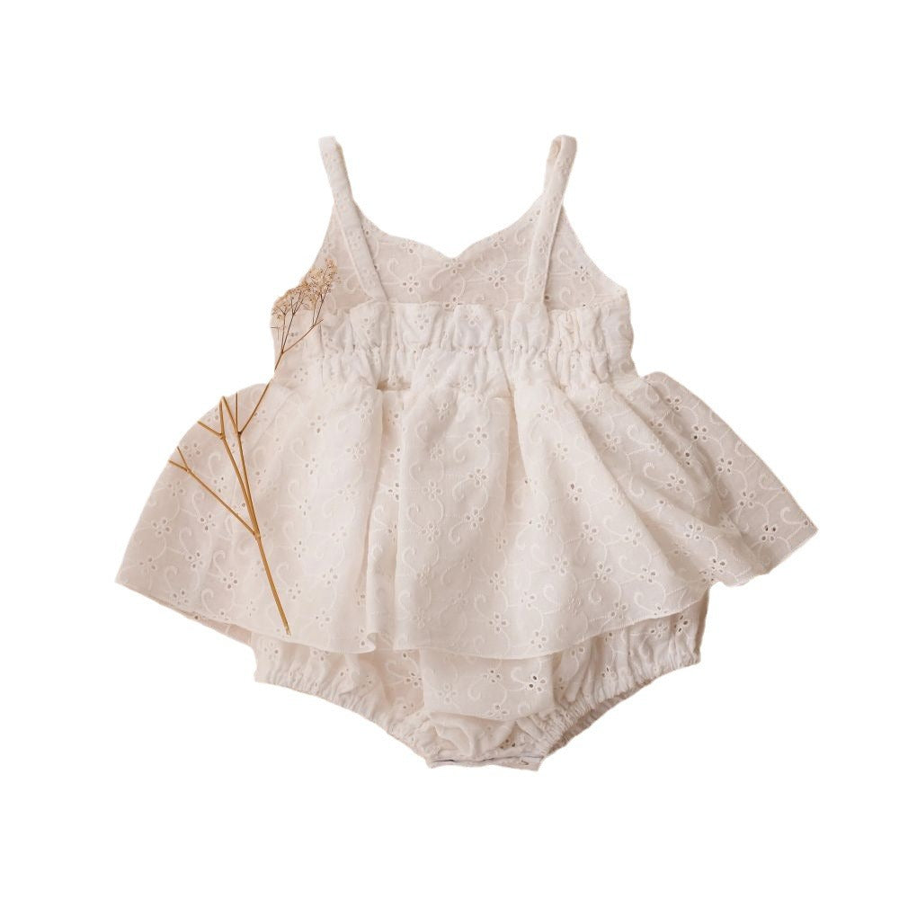 Summer Baby Girl Birthday Dress – Lace & Floral Cotton Party Outfit for Infants
