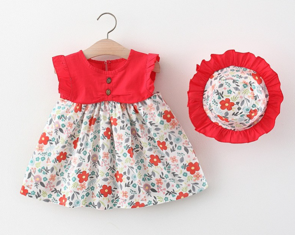 Summer Baby Girl Splice Dress – Lightweight Cotton Blend Dress for Toddlers