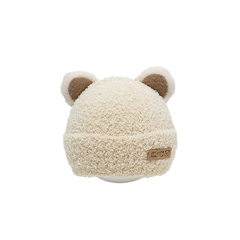 Bear Knit Winter Hat – Warm Windproof Beanie with Neck & Ear Protection