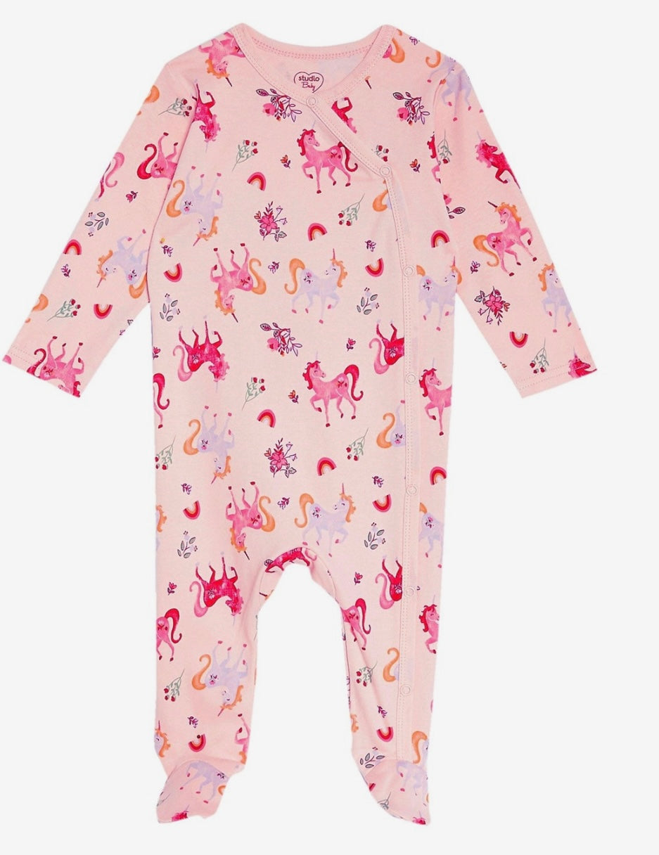 Unicorn Baby Sleepsuit & Plush Toy Set – Pink Magic
