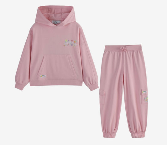 Kindness & Flowers Hoodie Set – Pink