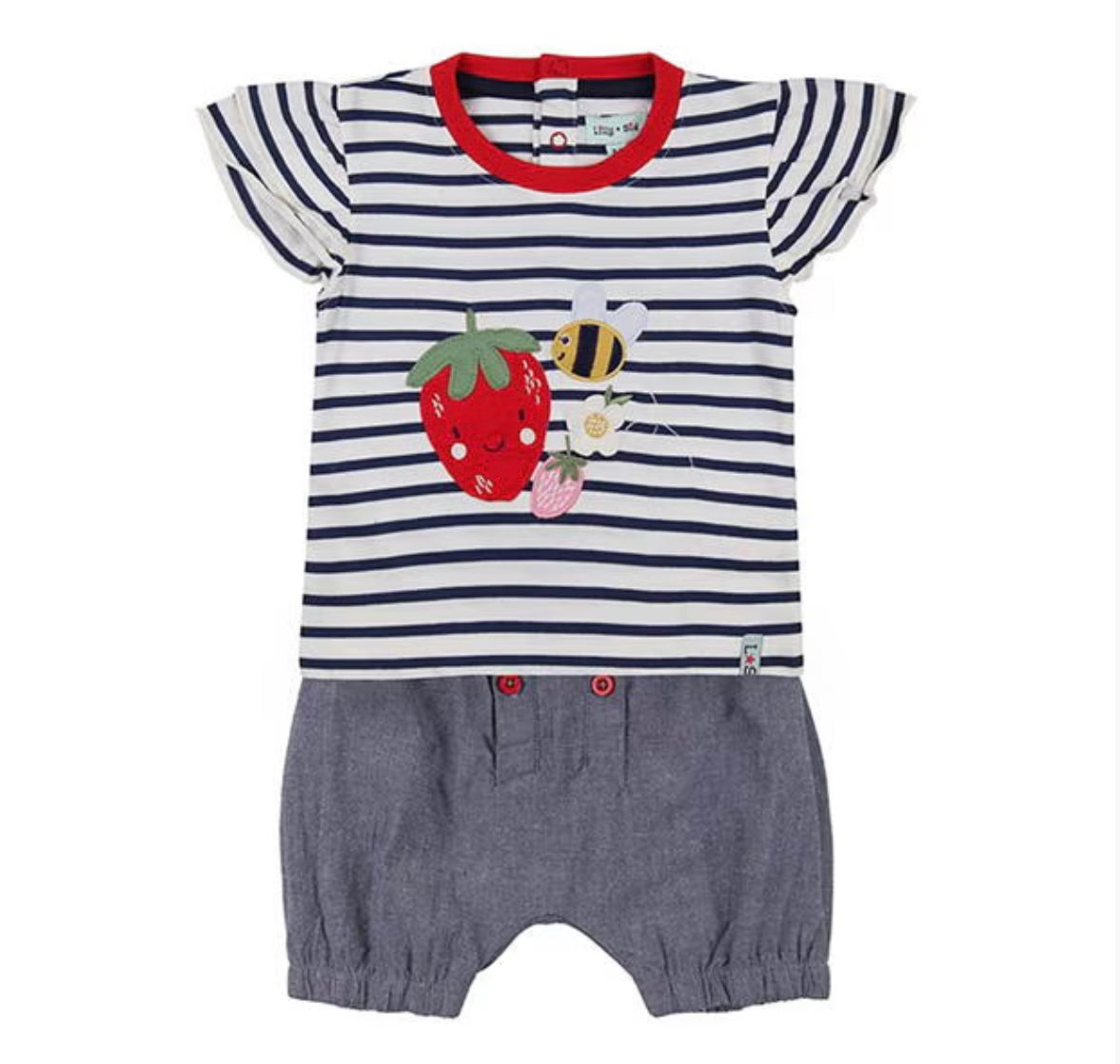 Striped Strawberry Romper