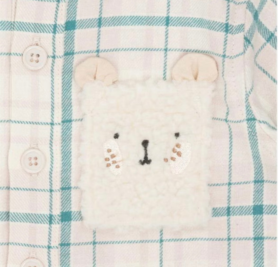 Bear Pocket & Plaid Set