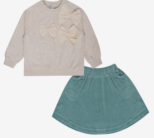 Bows & Velvet Skirt Set – Miso