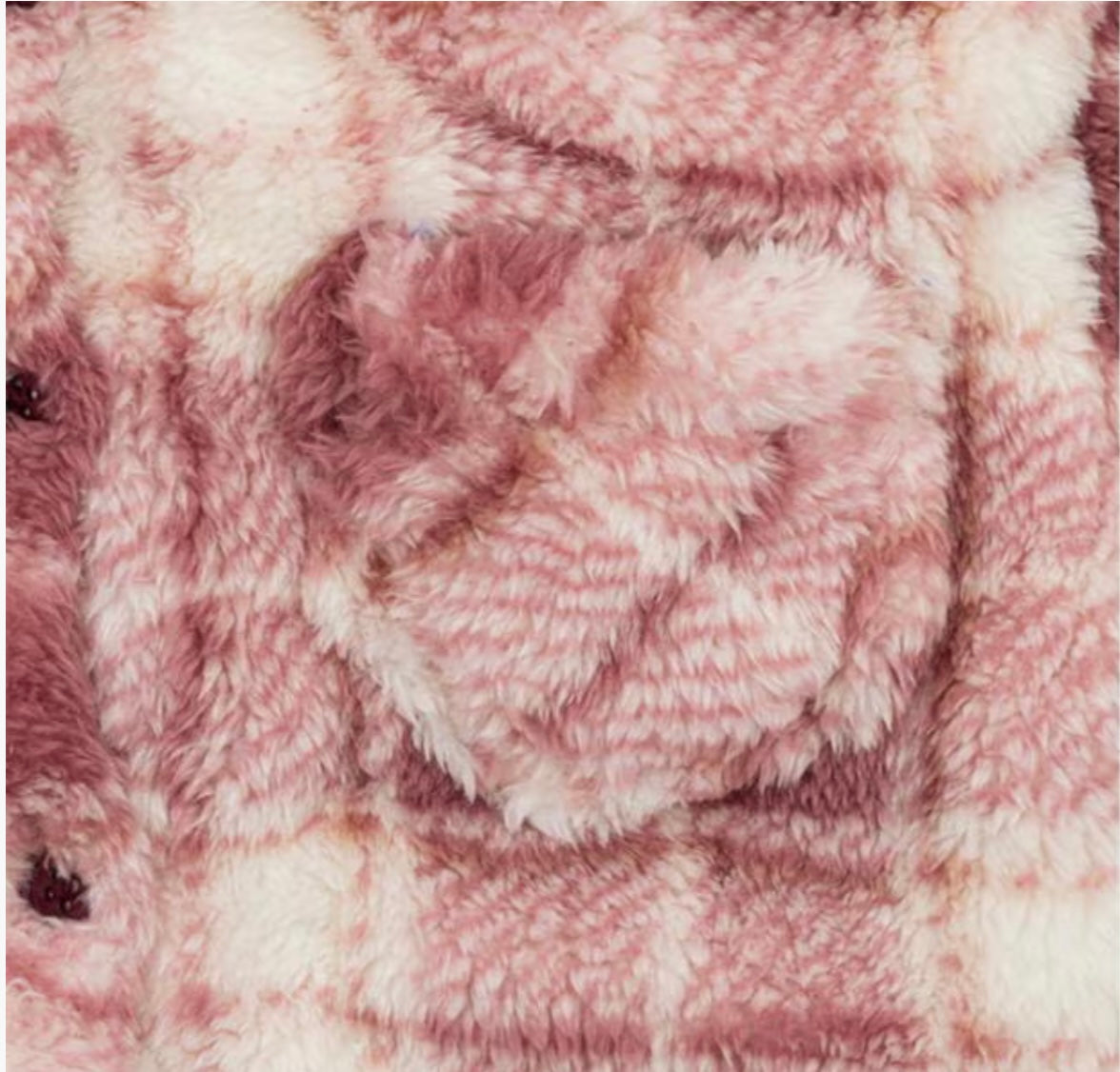 Plaid Teddy Hooded Jacket – Pink & Cream