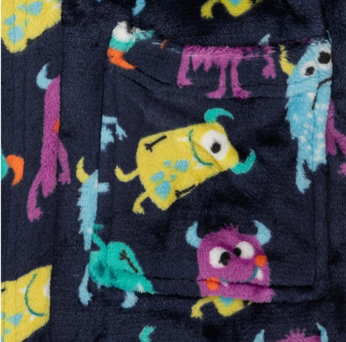 Monster Print Fleece Robe with Hood – Kids Dressing Gown