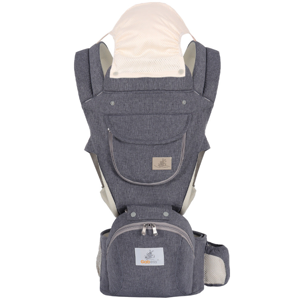 All-Seasons Foldable Baby Carrier – Front & Back Carry with Hip Seat and Lumbar Support (7–45 lbs)