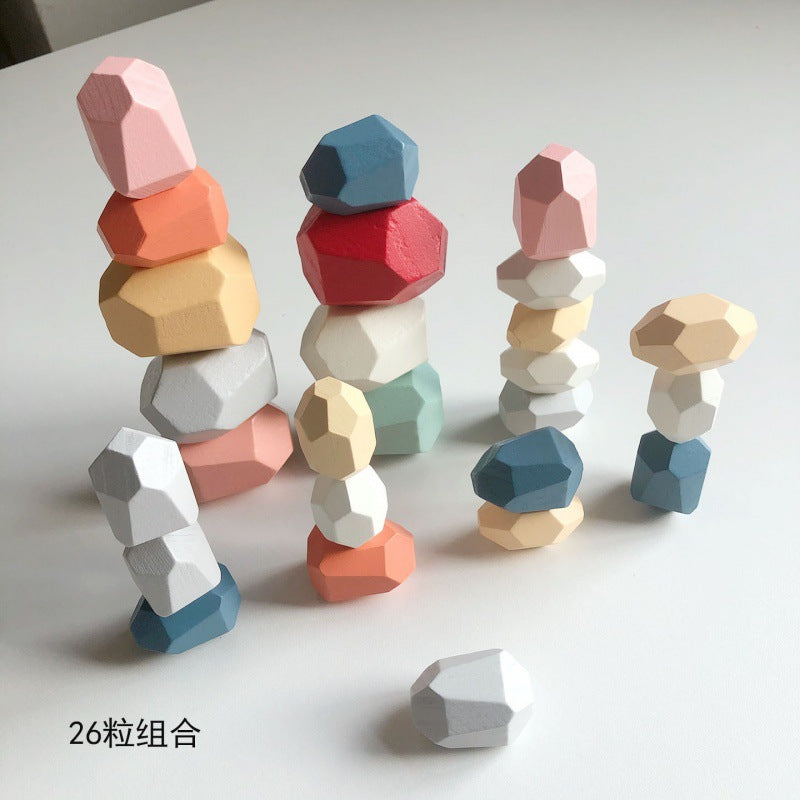 Montessori Stacking Stone Blocks – Colorful Balancing Puzzle Toy for Kids