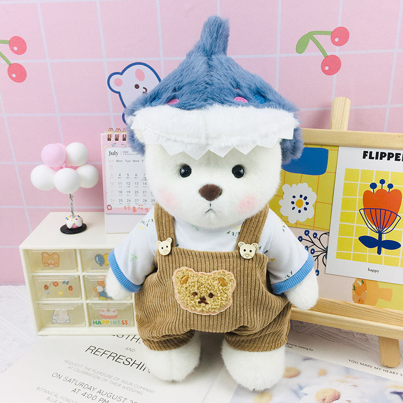 Handmade Jointed Bear Plush Doll – 30cm Soft Toy with Baby Clothes (Medium Size)