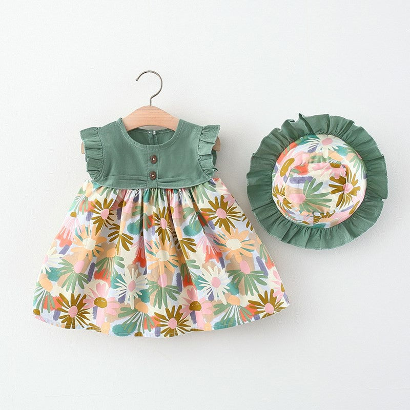 Summer Baby Girl Splice Dress – Lightweight Cotton Blend Dress for Toddlers