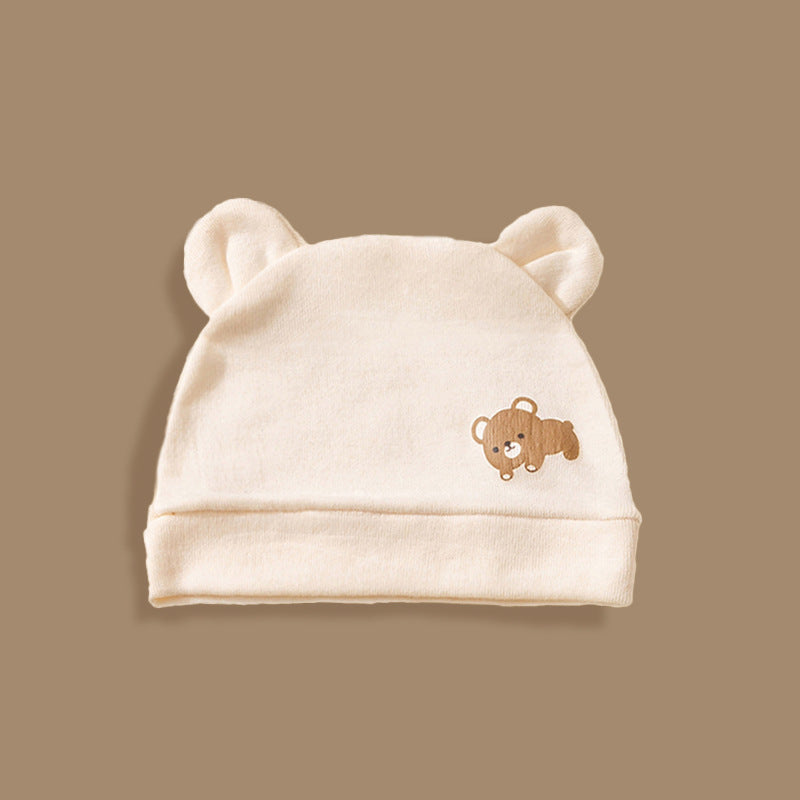 Double-Layer Cotton Baby Hat – Bear Style