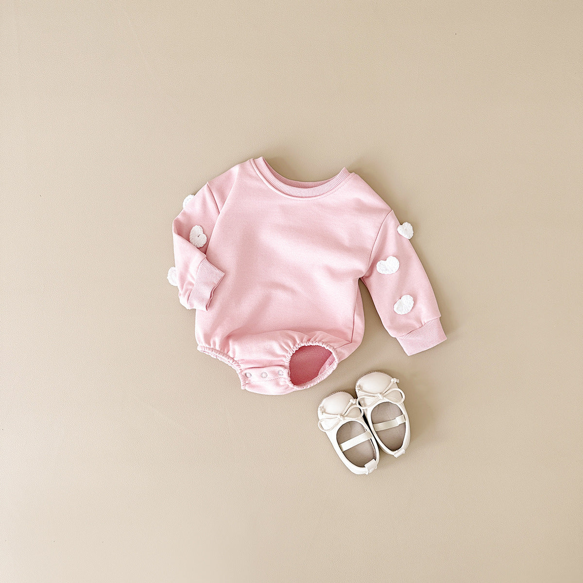3D Cloud Flower Baby Jumpsuit – Soft Cotton Romper for Spring & Autumn