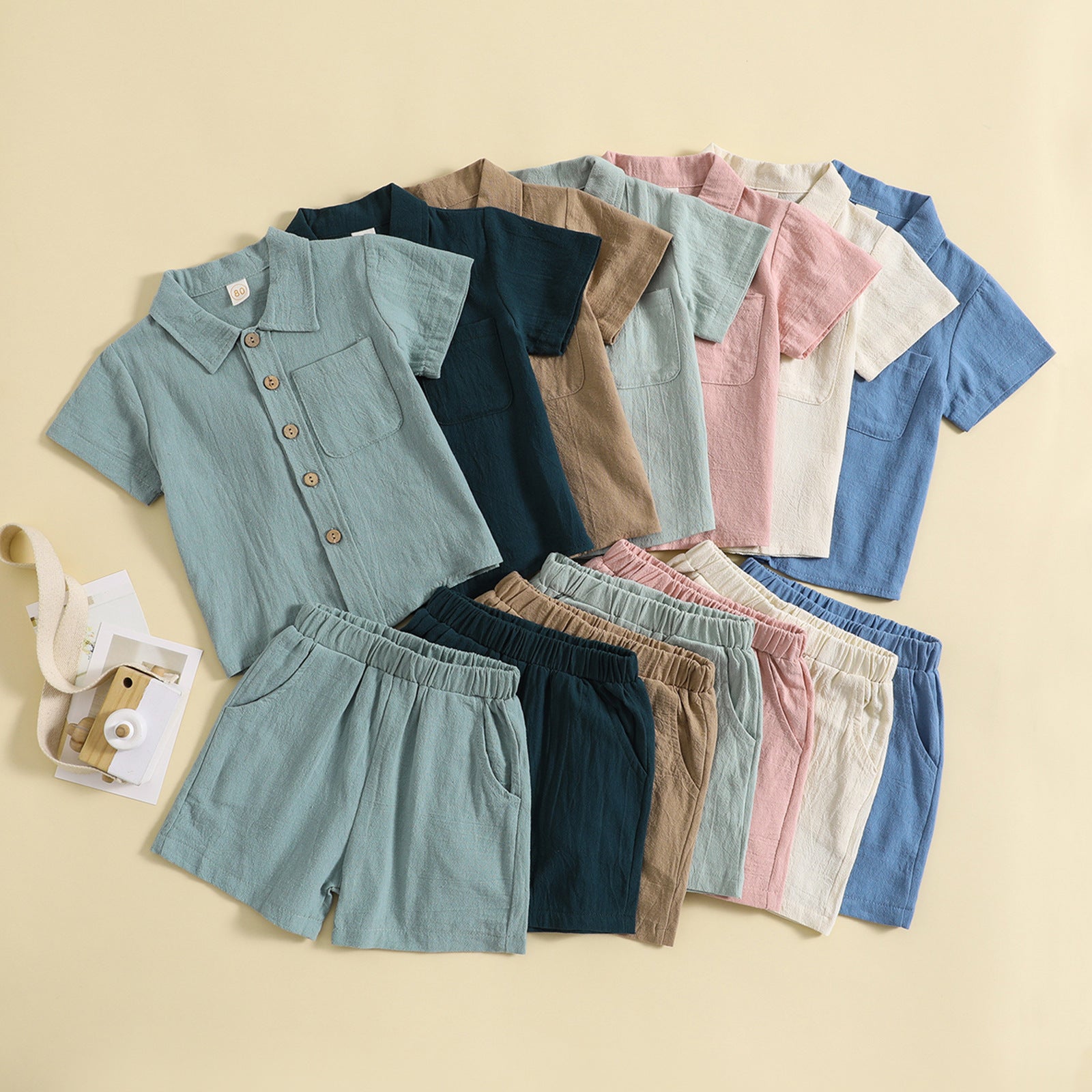Baby Boy Summer Outfit – Cotton Linen 2-Piece Set
