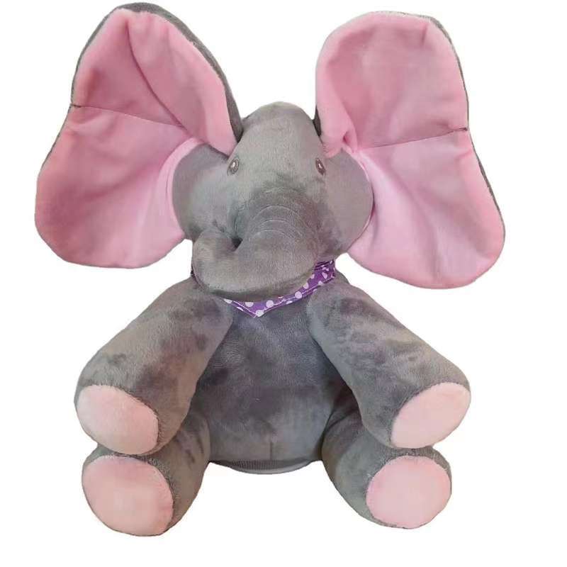 Peek-a-Boo Musical Elephant – Singing Electric Plush Toy with Movement & Safety Certification